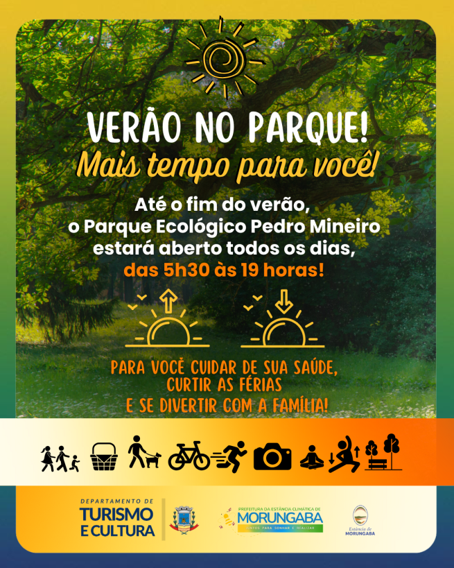 Durante o verão o Parque Ecológico vai abrir todos os dias