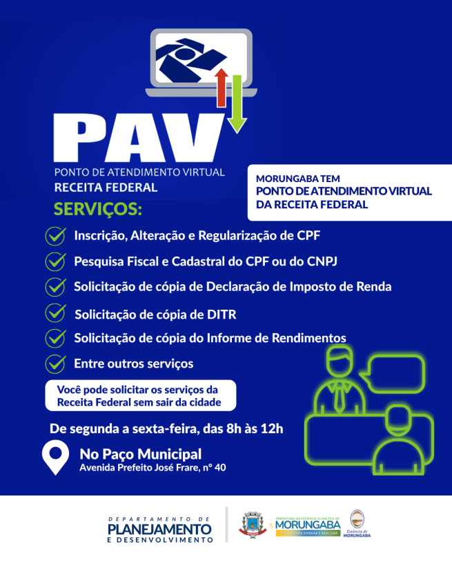 MORUNGABA TEM PONTO DE ATENDIMENTO VIRTUAL DA RECEITA FEDERAL!