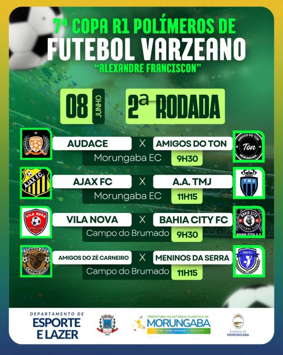 ⚽ 2ª RODADA DA 7ª COPA R1 POLÍMEROS DE FUTEBOL VARZANO “ALEXANDRE FRANCISCON” ⚽