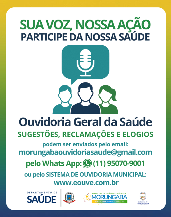 Sua voz, nossa ação: participe da nossa saúde!
