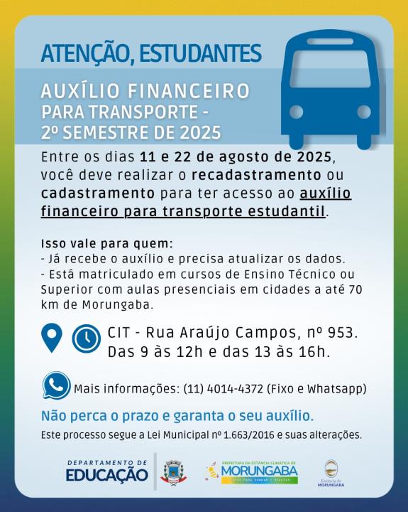 Atenção, estudantes!
