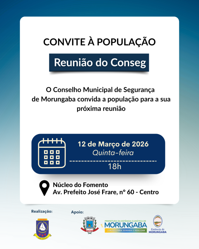 CONVITE À POPULAÇÃO: SEGURANÇA PÚBLICA EM PAUTA!