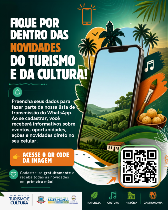 FIQUE POR DENTRO DE TUDO O QUE ACONTECE NO TURISMO E NA CULTURA DE MORUNGABA!