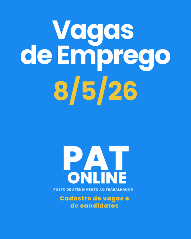 VAGAS DE EMPREGO – 8/5/2026