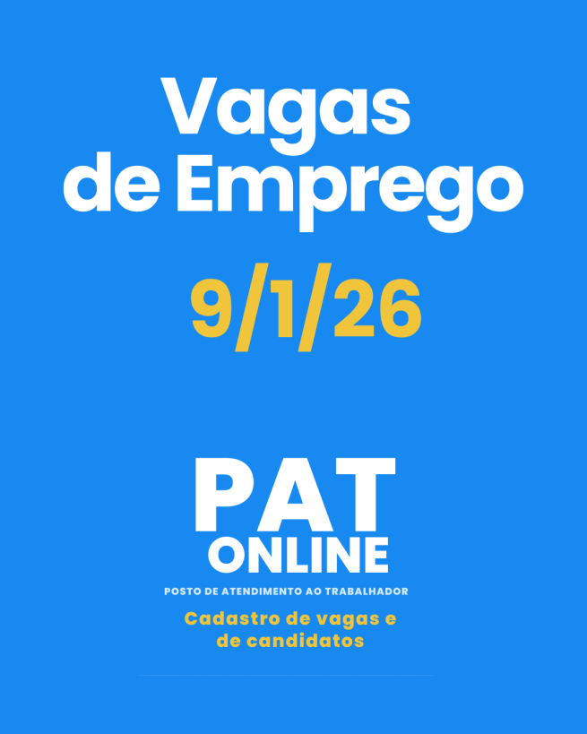 PREFEITURA DIVULGA AS VAGAS ATIVAS DO PAT DE MORUNGABA - 9/1/26