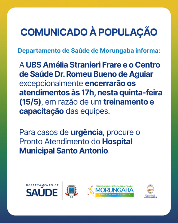 Comunicado à população