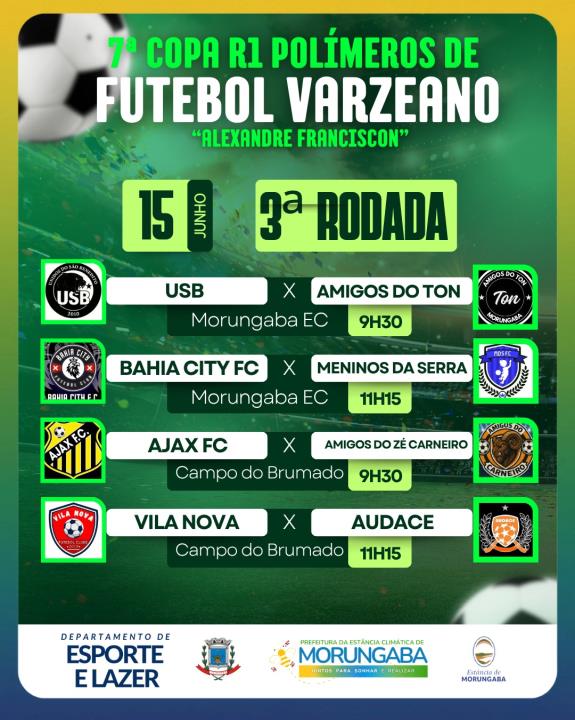 ⚽ 7ª COPA R1 POLÍMEROS DE FUTEBOL VARZEANO “ALEXANDRE FRANCISCON” SEGUE COM EMOÇÃO NA 3ª RODADA! ⚽