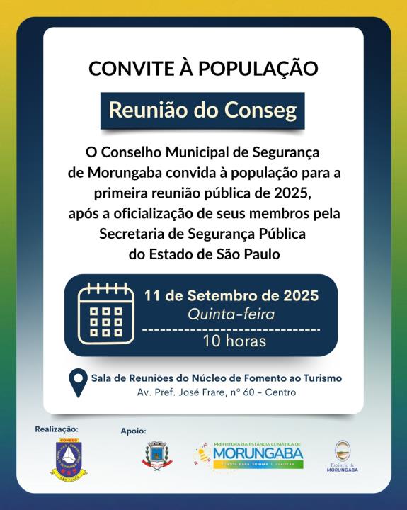 Convite à população: Reunião do Conseg