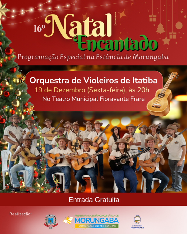 Natal Encantado em Morungaba: orquestra de violeiros de Itatiba promete encantar plateia com repertório de viola caipira