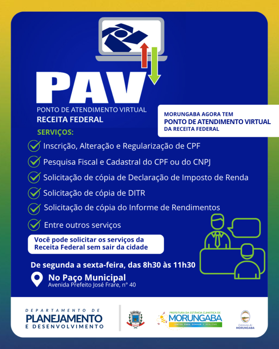 Morungaba agora tem Ponto de Atendimento Virtual da Receita Federal