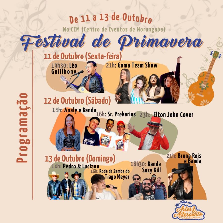 Festival de Primavera com grandes atrações em Morungaba