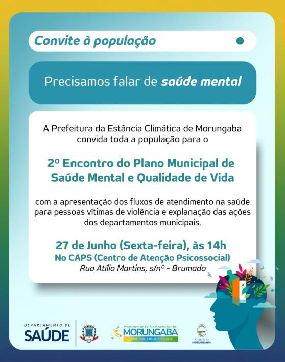 Convite à população: Precisamos falar de saúde mental