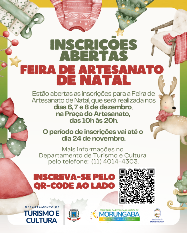 FEIRA DE ARTESANATO DE NATAL COM INSCRIÇÕES ABERTAS!!!
