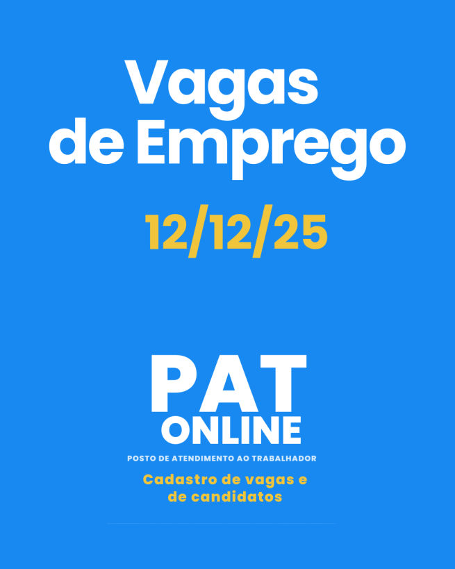 Prefeitura divulga as vagas ativas do PAT de Morungaba - 12/12/2025