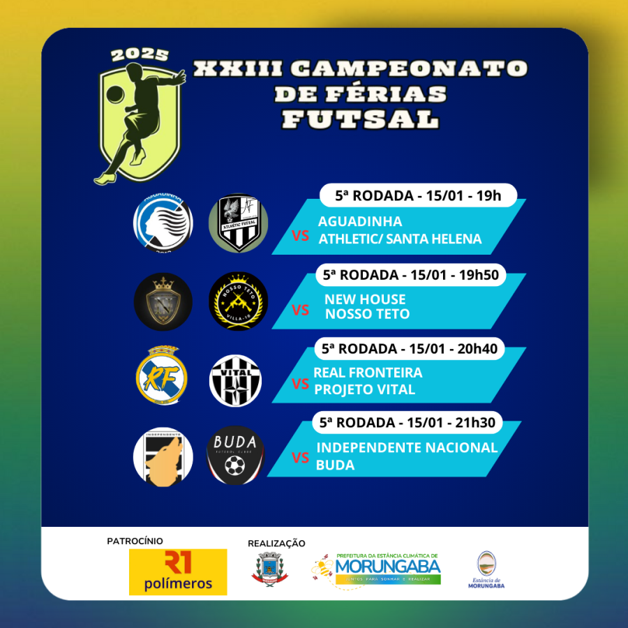 5ª RODADA DO XXIII CAMPEONATO DE FÉRIAS FUTSAL