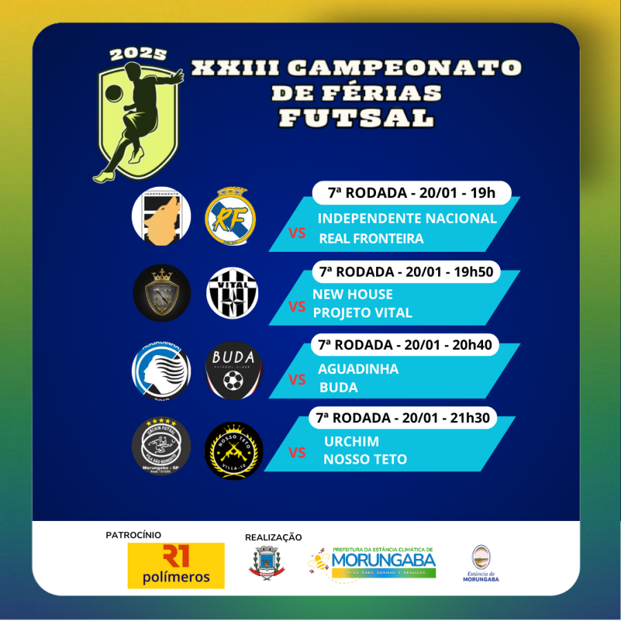 7ª RODADA DO XXIII CAMPEONATO DE FÉRIAS FUTSAL