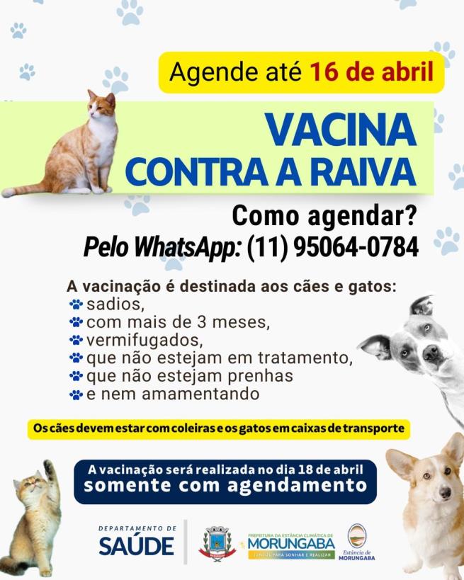 VACINAÇÃO CONTRA A RAIVA EM MORUNGABA