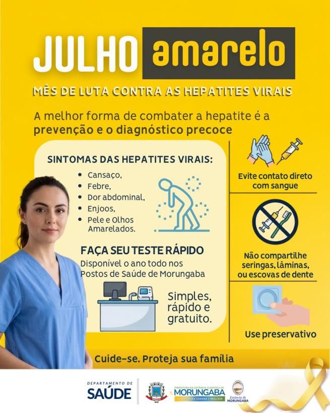 JULHO AMARELO: LUTE CONTRA AS HEPATITES VIRAIS!
