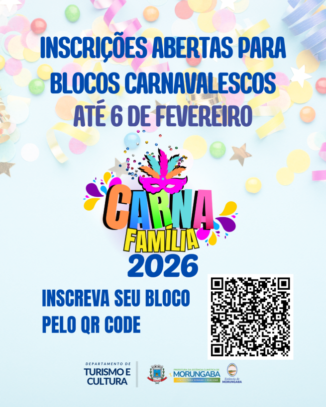 INSCRIÇÕES ABERTAS – CARNA FAMÍLIA 2026!