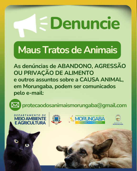 Denuncie maus tratos de animais