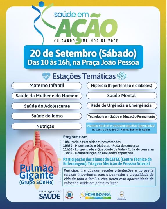 Em Morungaba: Equipes municipais promovem “Saúde em Ação” neste sábado (20/9)