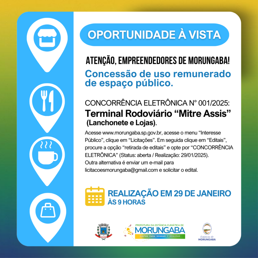 Atenção, empreendedores de Morungaba!!