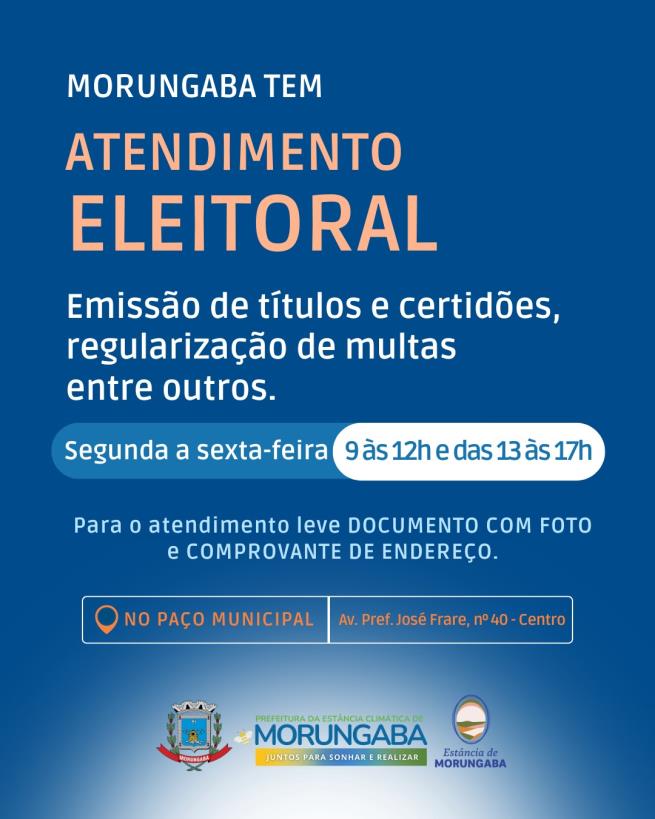Morungaba tem atendimento eleitoral no Paço Municipal