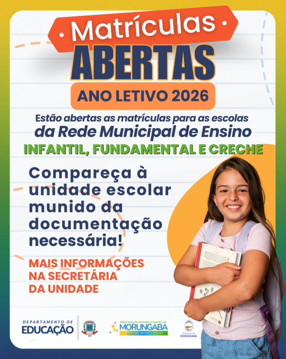 Matrículas abertas para o Ano Letivo de 2026