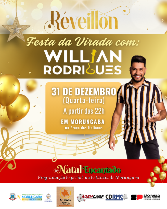 Réveillon em Morungaba: festa da virada com Willian Rodrigues
