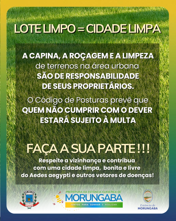 Lote limpo = cidade limpa
