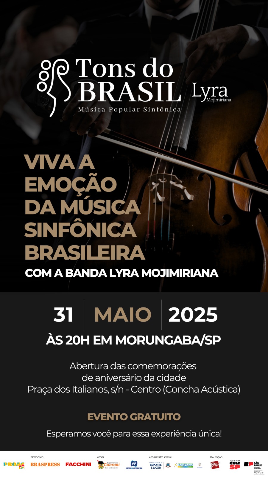 Concerto "Tons do Brasil" abre programação de 137 anos de aniversário de Morungaba