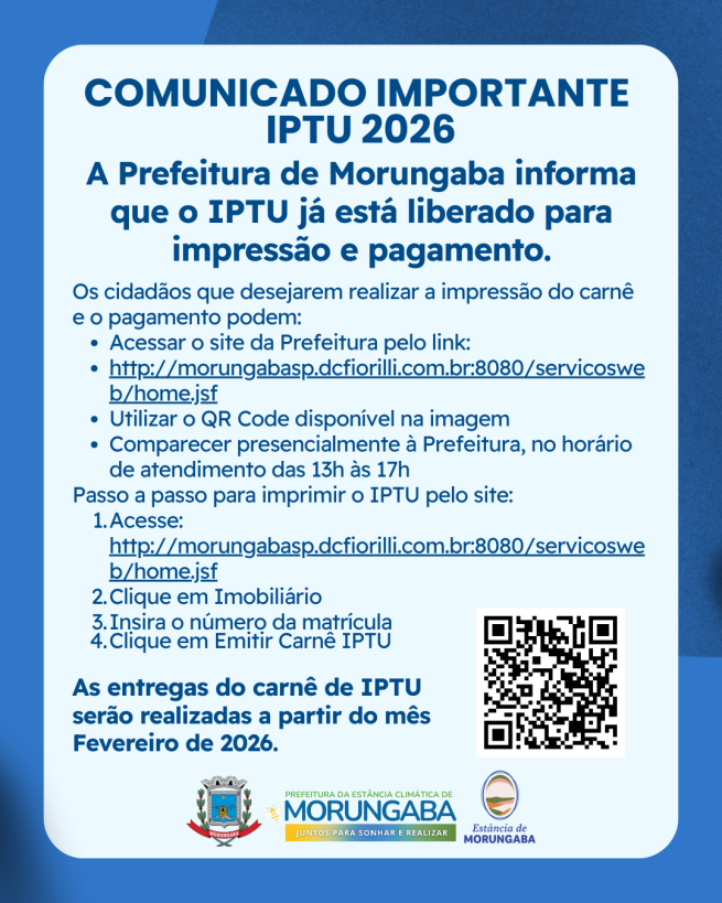 COMUNICADO IMPORTANTE – IPTU