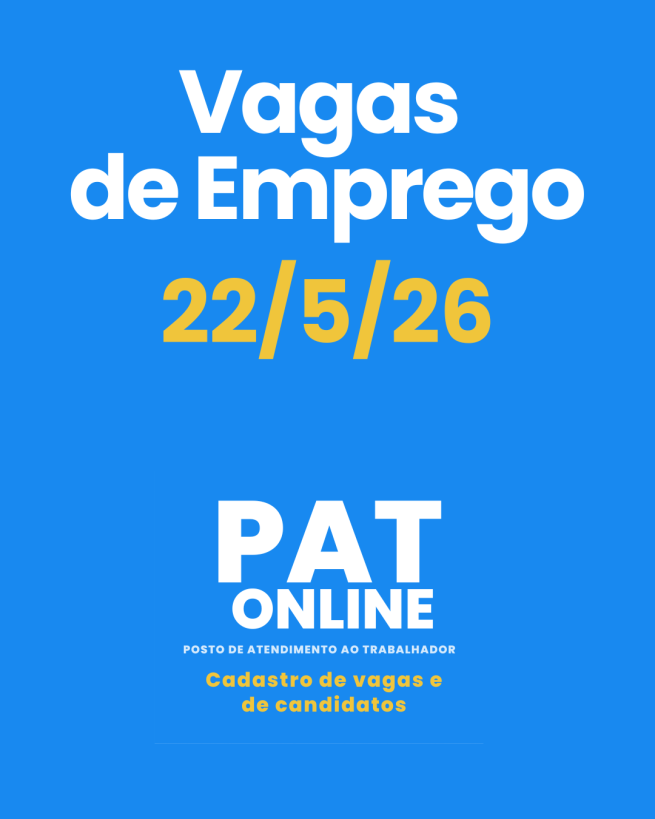 VAGAS DE EMPREGO – 22/5/2026