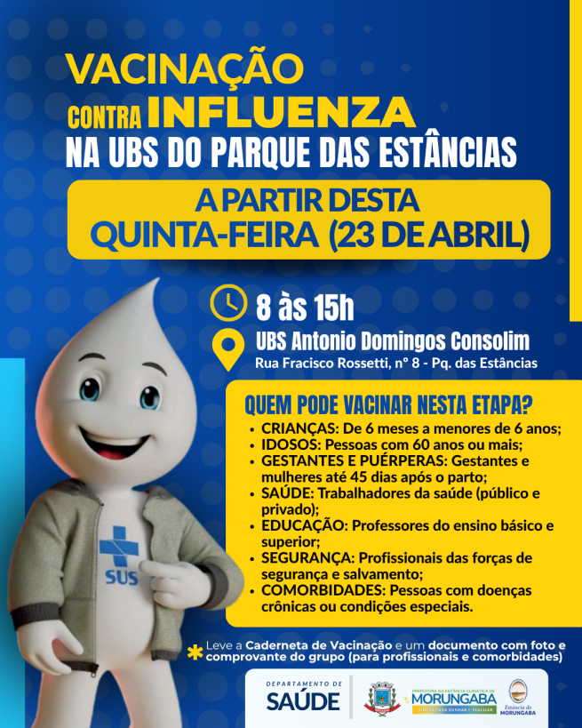 VACINAÇÃO CONTRA A INFLUENZA NA UBS DO PARQUE DAS ESTÂNCIAS