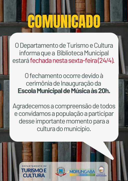 COMUNICADO: BIBLIOTECA MUNICIPAL