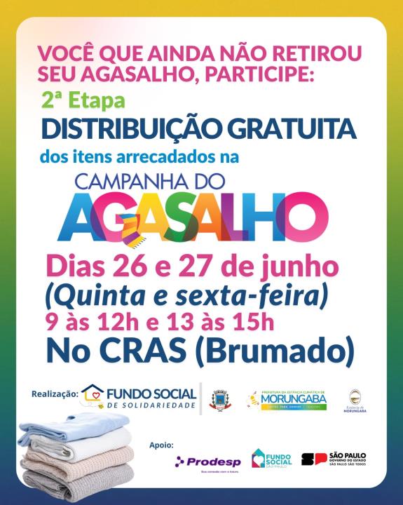 Você que ainda não retirou seu agasalho, participe: