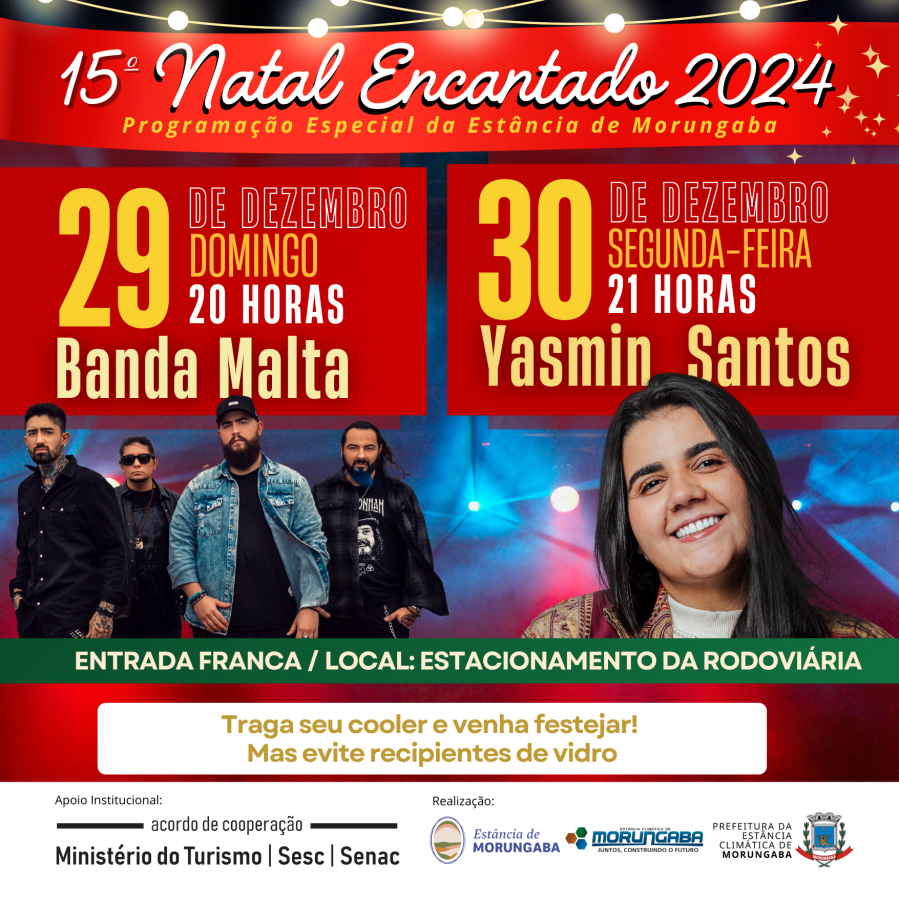 Imperdível: show da Banda Malta e de Yasmim Santos em Morungaba