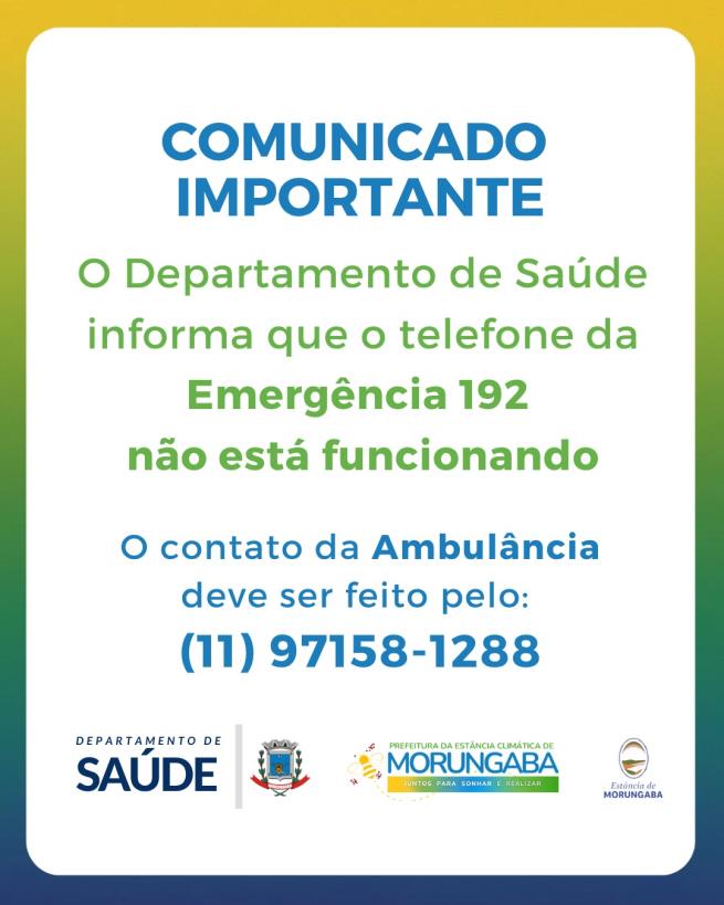 Comunicado do departamento de Saúde