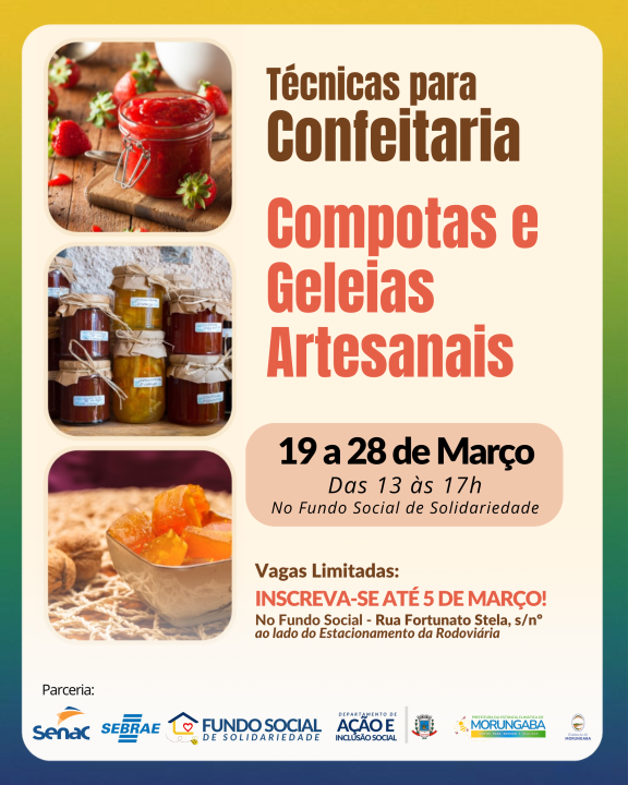 Oportunidade única: curso gratuito "Técnicas para Confeitaria"