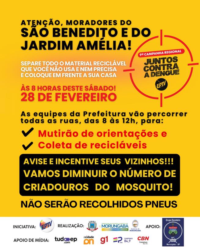 VIZINHANÇAS DO SÃO BENEDITO E DO JARDIM AMÉLIA, ATENÇÃO: