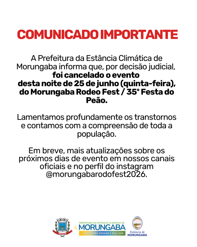 COMUNICADO IMPORTANTE