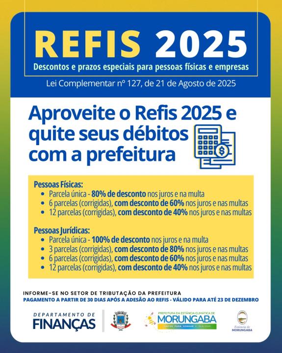 REFIS 2025: OPORTUNIDADE PARA SEUS DÉBITOS COM A PREFEITURA