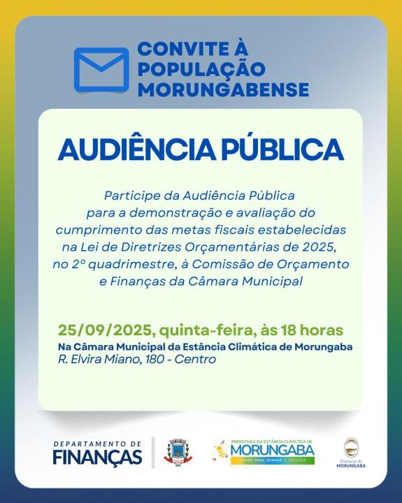 CONVITE À POPULAÇÃO MORUNGABENSE