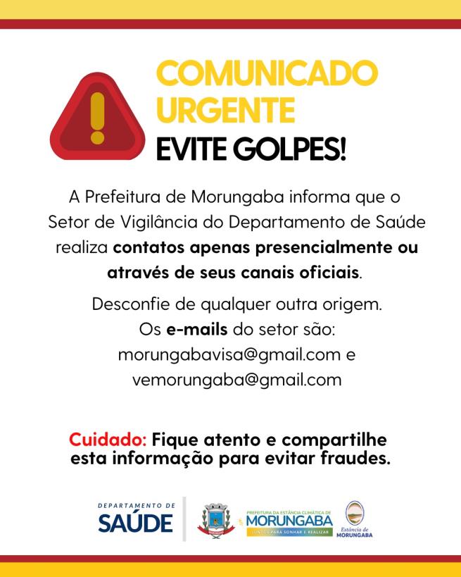 COMUNICADO URGENTE: EVITE GOLPES!