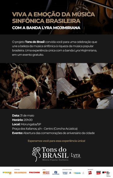 Concerto "Tons do Brasil" abre programação de 137 anos de aniversário de Morungaba