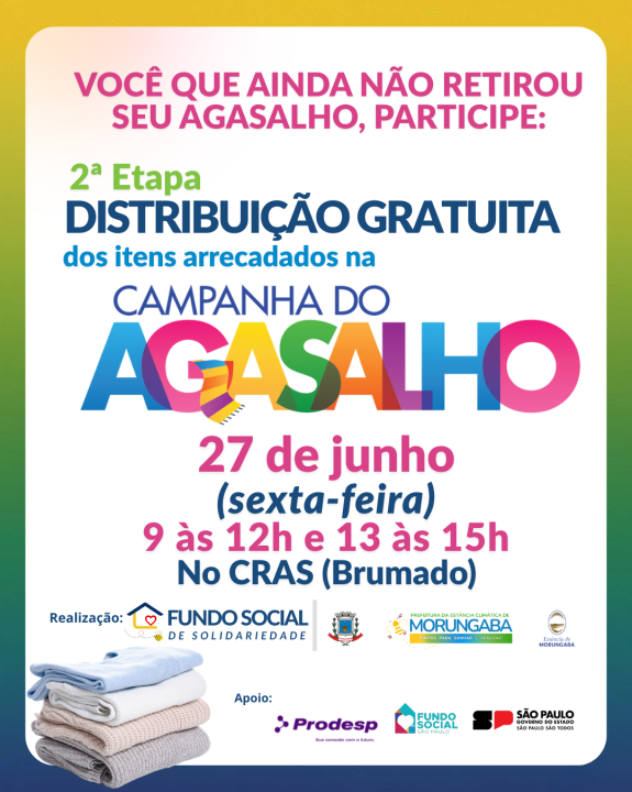 Você que ainda não retirou seu agasalho, participe: