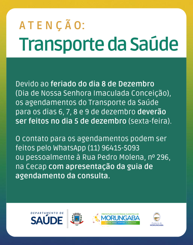 Transporte da Saúde para consultas em outras cidades