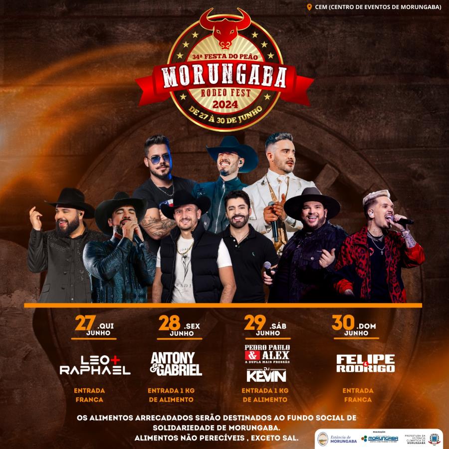 MORUNGABA 136 ANOS: PREFEITURA ANUNCIA GRANDES ATRAÇÕES DO RODEIO