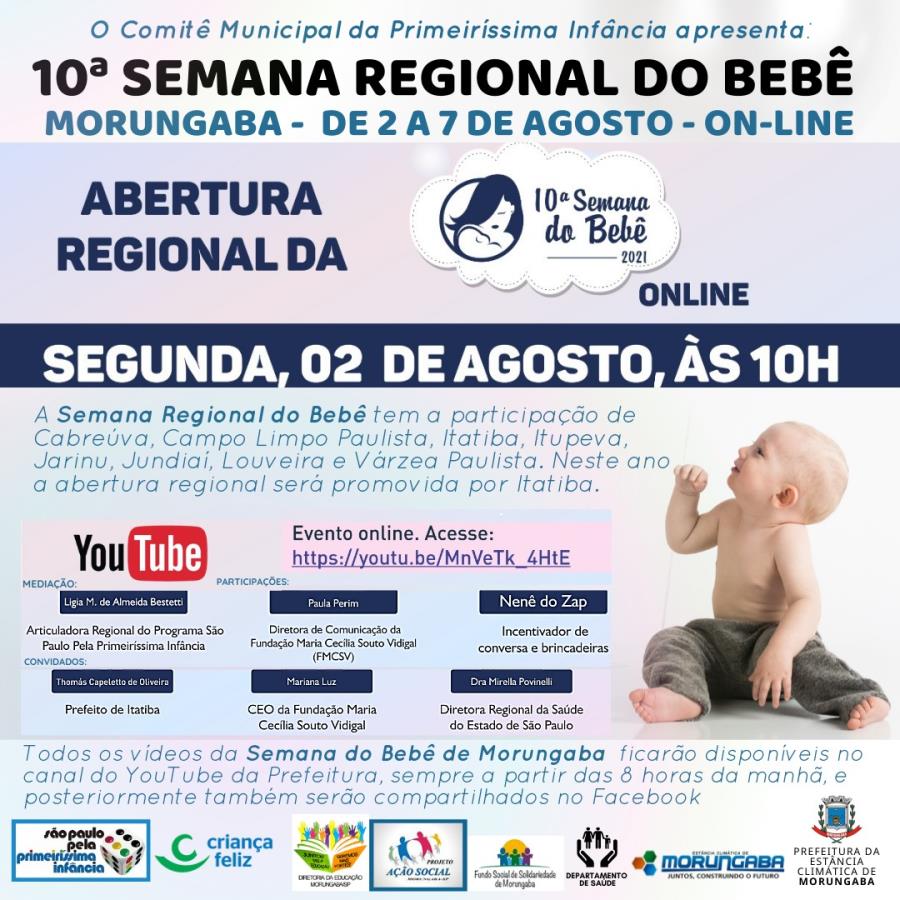 SEMANA DO BEBÊ 2021 TEM ABERTURA REGIONAL NESTA SEGUNDA-FEIRA (2/8)