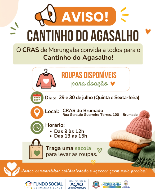 CANTINHO DO AGASALHO NO CRAS BRUMADO